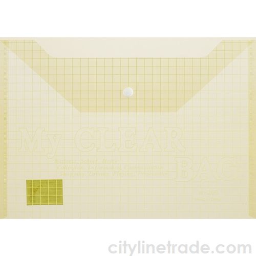 Папка-конверт на кнопке "Clear holders", желтый - канцтовары в Минске